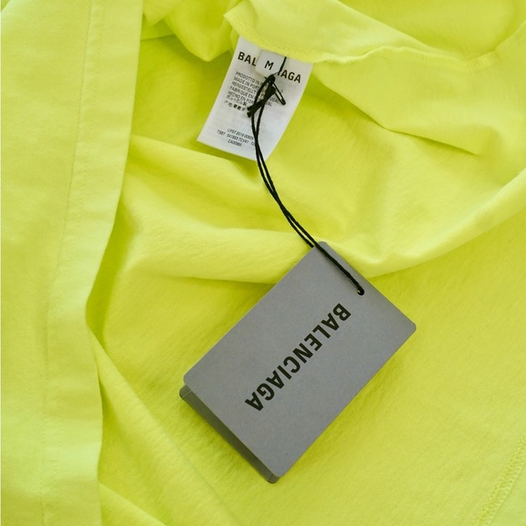 Balenciaga Neon Logo Embroidered T Shirt - Picture 5 of 5
